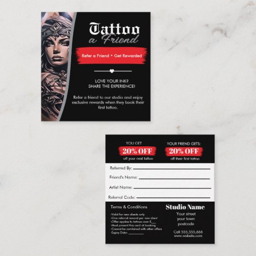 Tattoo Referral Card Template | Tattoo a Friend