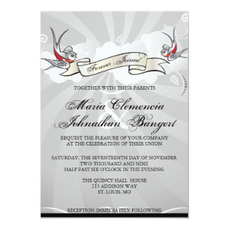 Tattoo Wedding Invitations Lake Side Corrals Polka Dot Tattoo Rockabilly Wedding Invitation