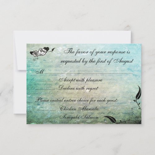 Tattoo Rose and Fluers Muerte Skull Reception Card