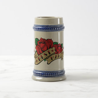 Tattoo Rose Best Man Wedding Favor Stein
