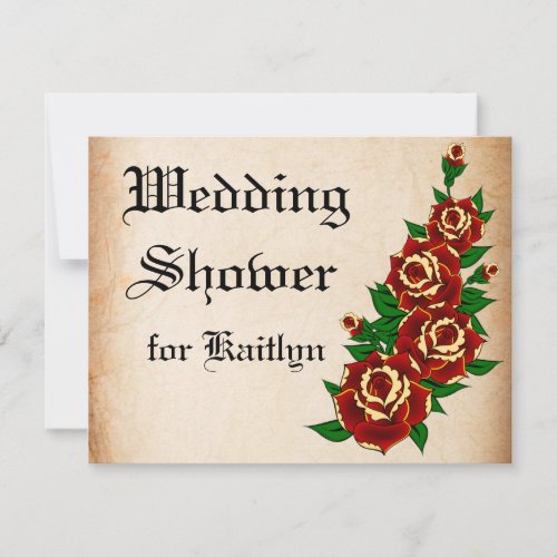 Tattoo Rose Bridal Shower Invite
