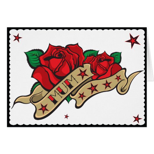 Tattoo Rose Mum Cards (Front Horizontal)
