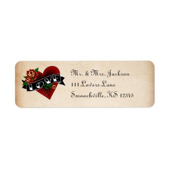Tattoo Rose Return Address Labels by itsyourwedding at Zazzle