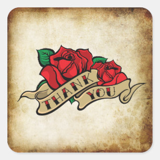 Tattoo Rose Rockabilly Urban Thank You Seals