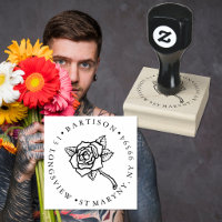 TATTOO ROSE ROUND RETURN ADDRESS