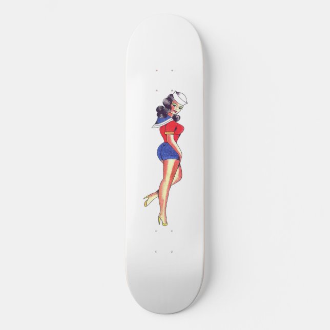 Tattoo Sailor Girl Skateboard (Front)