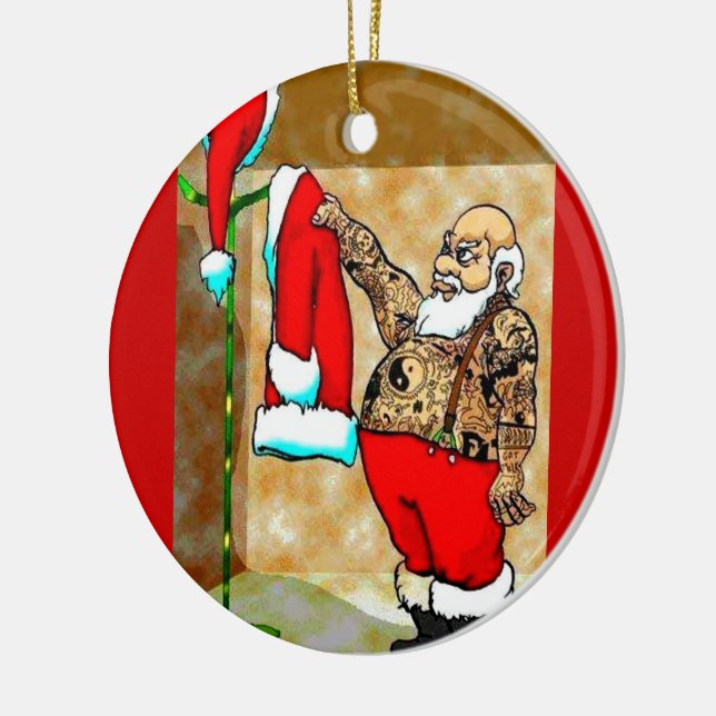 tattoo santa ornament (Left)