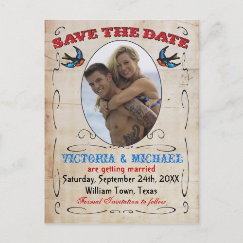 Tattoo Save the Date Postcards