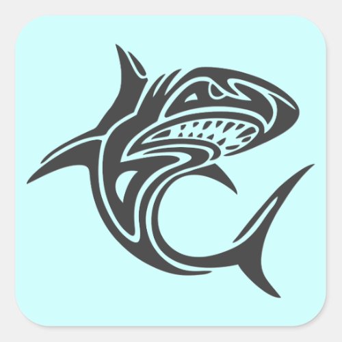 Tattoo Shark Square Sticker