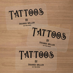 Tattoo Shop Black Creative Skull Clear Business Cards
