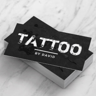 Tattoo Shop Tattoo Gun Grunge Typography Business Card