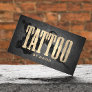 Tattoo Shop Tattoo Gun Vintage Gold Typography Business Card