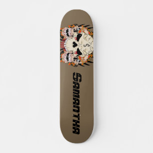 Tattoo Skull Eight Ball Old School Skateboard Deck