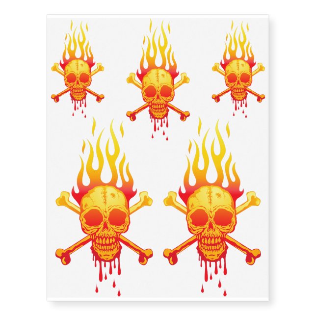 Tattoo skull in fire (Front)
