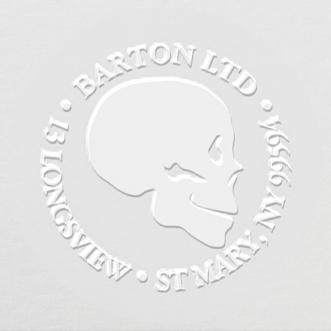 TATTOO SKULL ROUND RETURN ADDRESS envelope Embosser (Design)