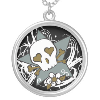 Tattoo Stlye Skull Star Necklace