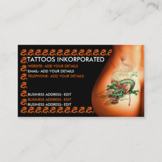 Tattoo studio appointment card