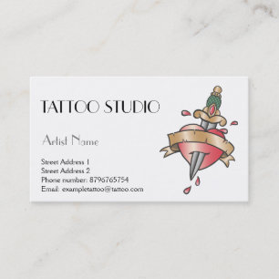 Tattoo studio business card old school design