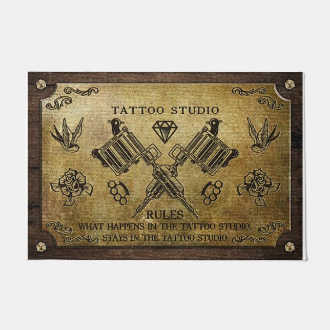 Tattoo Studio Doormat, Tattoo Lovers Doormat (Front)