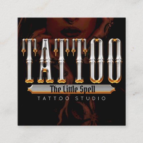 Tattoo Studio Tattoo Artist Square Business Card