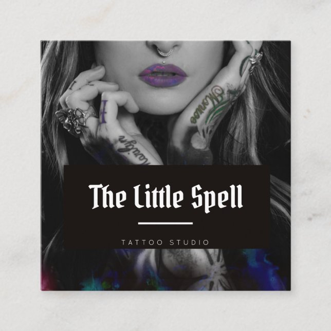 Tattoo Studio /  Tattoo Artist Square Business Card (Front)