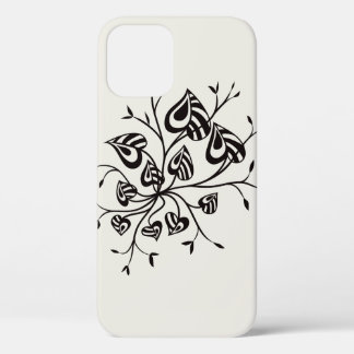 Tattoo Style Abstract Floral With Pointy Leaves iPhone 12 Pro Case