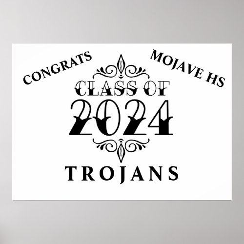 Tattoo Style Class of 2024 Banner Poster