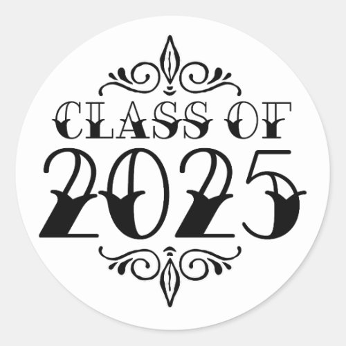  Tattoo Style Class of 2025 Graduation  Classic Round Sticker