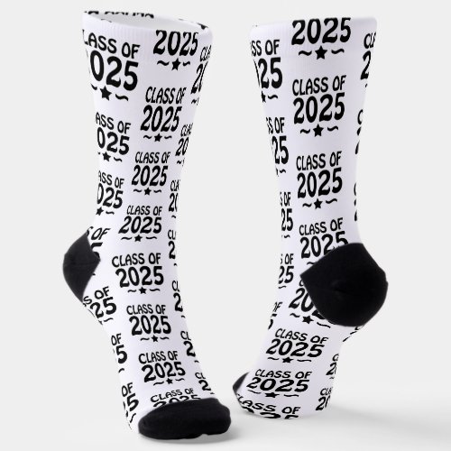 Tattoo Style Class of 2025 Graduation Socks