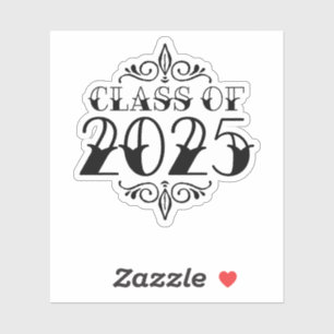 Tattoo Style Class of 2025 Graduation Sticker