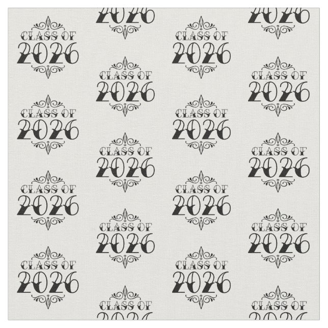 Tattoo Style Class of 2026 Graduation Fabric (Close Up)