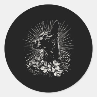 Tattoo Style Lover Belgian Malinois Retro Dog _1 Classic Round Sticker