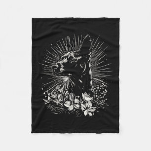 Tattoo Style Lover Belgian Malinois Retro Dog _1  Fleece Blanket