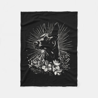 Tattoo Style Lover Belgian Malinois Retro Dog _1 Fleece Blanket