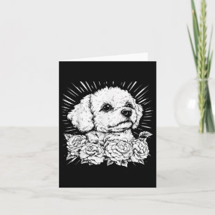 Tattoo Style Lover Bichon Frise Retro Dog Card