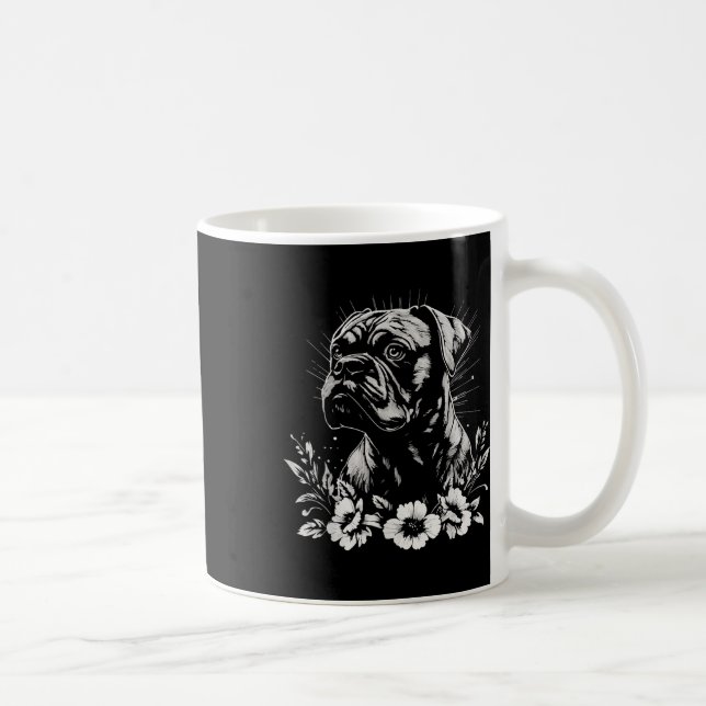 Tattoo Style Lover Boxer Retro Dog _1  Coffee Mug (Right)
