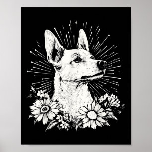Tattoo Style Lover Canaan Retro Dog Poster