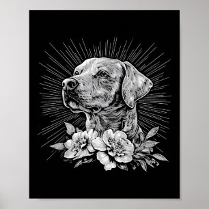 Tattoo Style Lover Labrador Retriever Retro Dog  Poster