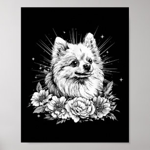 Tattoo Style Lover Pomeranian Retro Dog  Poster