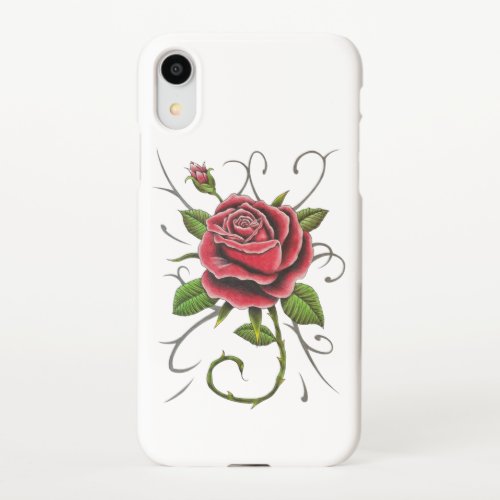Tattoo Style Red Rose Phone Case