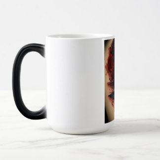 Tattoo style rose compass beautiful evoking  color morph mug