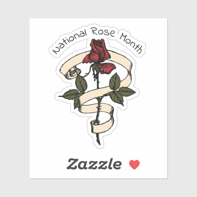 Tattoo Style Rose Sticker (Sheet)