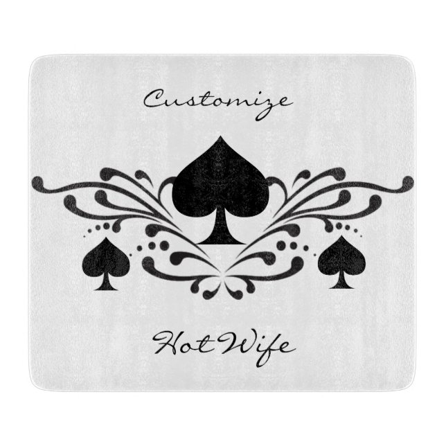 Tattoo-style Scroll Black Spades Thunder_Cove Cutting Board (Front)