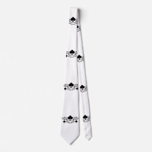Tattoo-style Scroll Black Spades Thunder_Cove Neck Tie