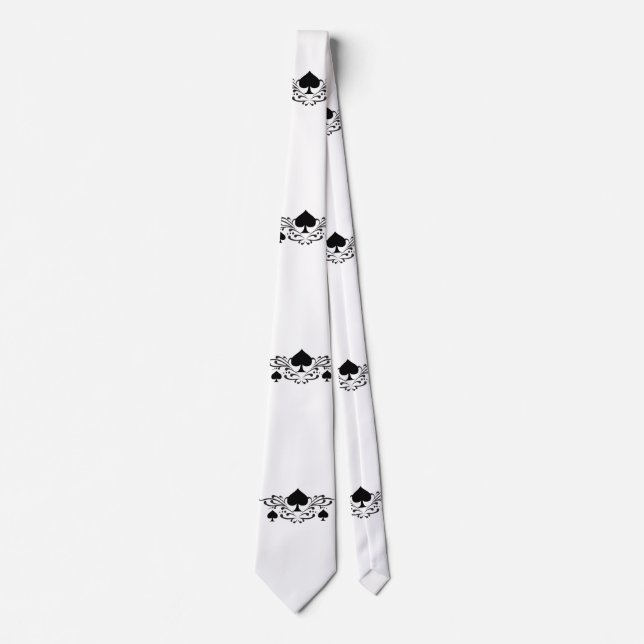 Tattoo-style Scroll Black Spades Thunder_Cove Neck Tie (Front)