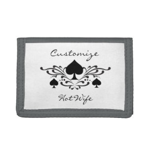 Tattoo-style Scroll Black Spades Thunder_Cove Trifold Wallet