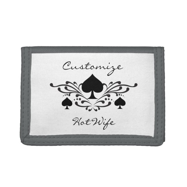 Tattoo-style Scroll Black Spades Thunder_Cove Trifold Wallet (Front)