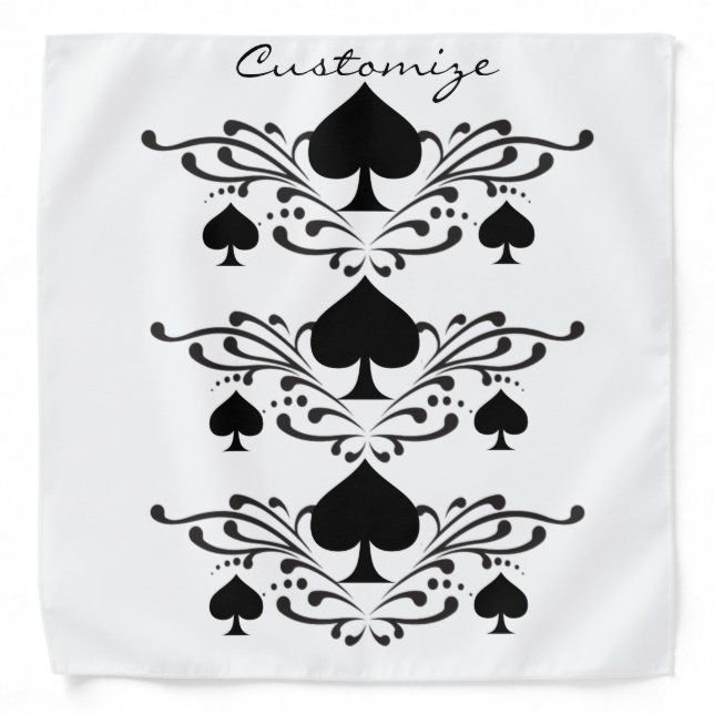 Tattoo-style Spiral Black Spades Thunder_Cove Bandana (Front)