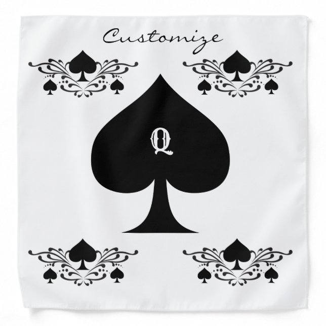 Tattoo-style Spiral Black Spades Thunder_Cove Bandana (Front)