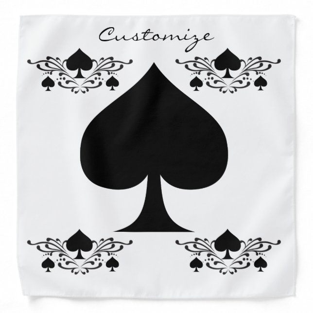 Tattoo-style Spiral Black Spades Thunder_Cove Bandana (Front)